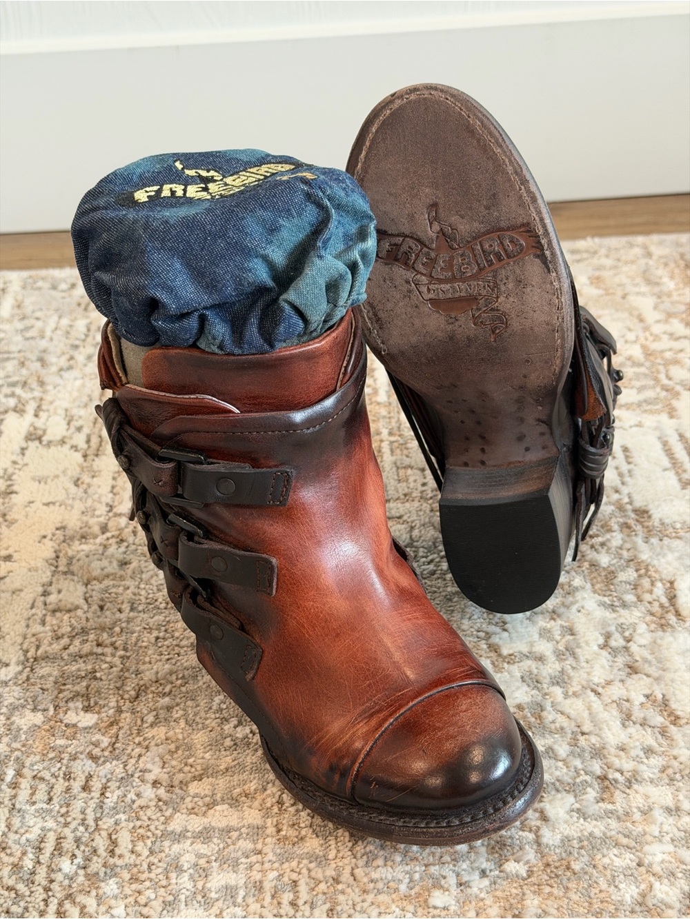 NEW Freebird Women's FB-Circe Brown Leather Ankle Booties Size 6